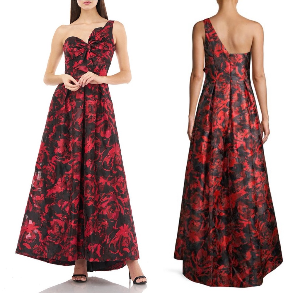 Carmen Marc Valvo Infusion Gorgeous Gown  size 4 one ahoulder Bow Gown